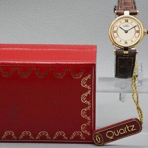 Cartier Ladies Vendome Gold 24mm Watch w/ Box + Tag